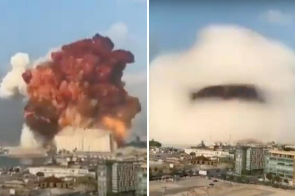 The blast caused a mushroom cloud (Sky News)