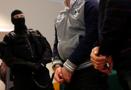 Syrian-Cypriot Ahmed Hamed looks on as a Hungarian court hands down a seven-year prison sentence for illegally crossing the border and playing a part in a riot at Hungary's border with Serbia in September 2015, in Szeged, Hungary March 14, 2018. REUTERS/Bernadett Szabo