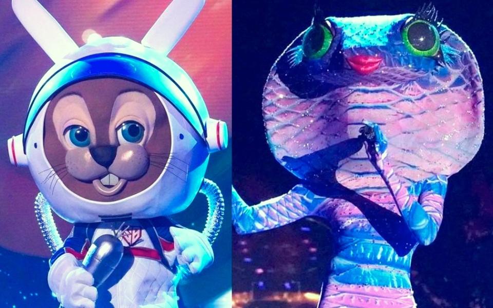 Space Bunny and Queen Cobra on 'The Masked Singer.' (Photos: Fox)