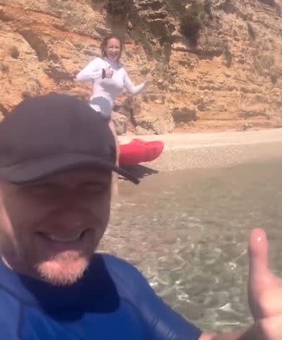 <p>Kevin McKidd/Instagram</p> Kevin McKidd and Danielle Savre kayaking in Greece