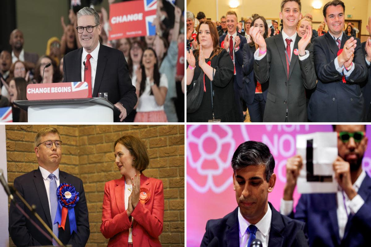 Sir Keir Starmer’s Labour last night rebuilt its Red Wall in one of the most spectacular political triumphs in political history. <i>(Image: PA, CHRIS BOOOTH, STUART BOULTON)</i>