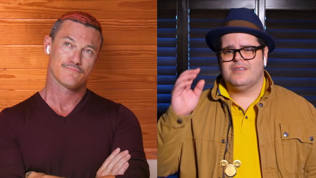 Luke Evans and Josh Gad reprised their 'Beauty and the Beast' roles as part of 'The Disney Family Singalong'. (Credit: ABC)