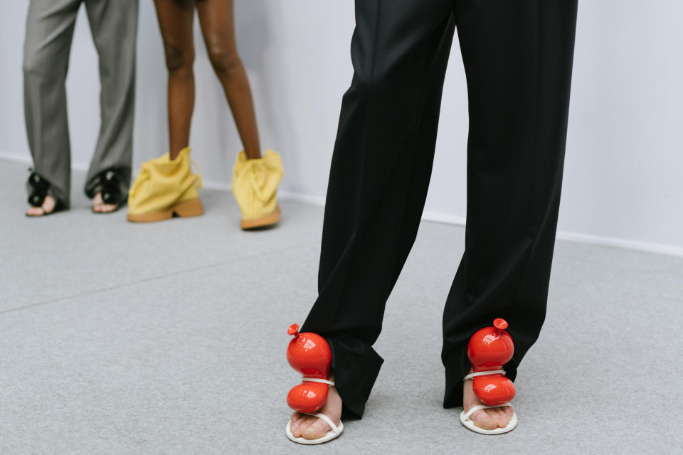 Backstage at Loewe RTW Fall 2022 - Credit: Vanni Bassetti/WWD