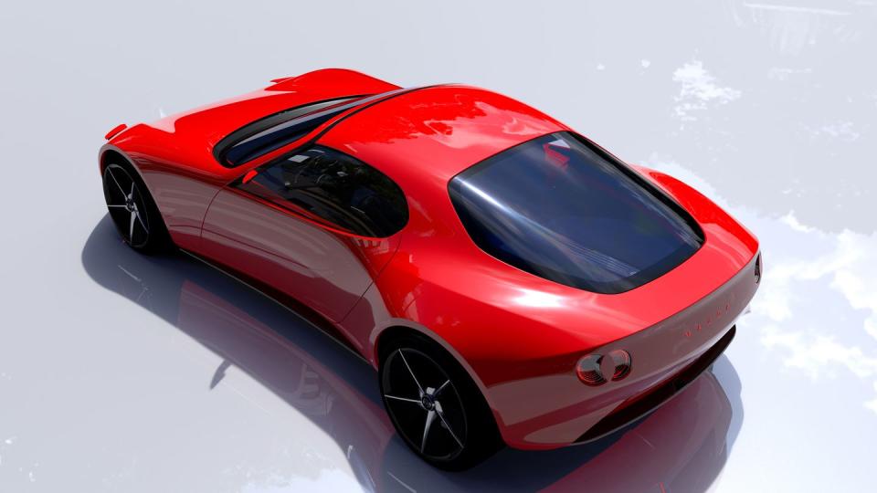 a red sports car in white photo studio