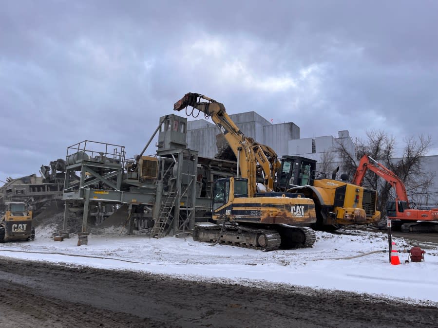 Work is underway at Adelaide Pointe in Muskegon. (Nov. 28, 2023)