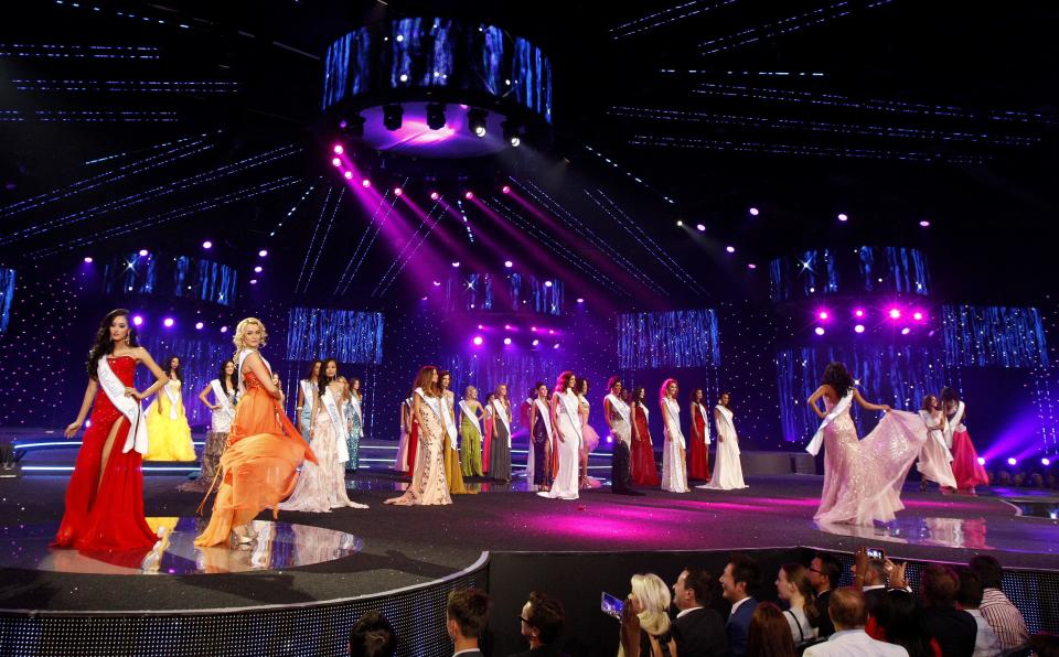 Participants take part in the Miss Supranational contest in Minsk