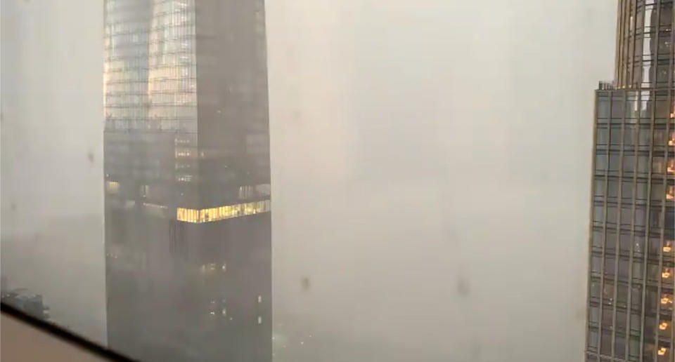 La ciudad de Nueva York acabó bajo un manto blanco de nieve en pocos minutos. (Crédito: Twitter/@Lolephants)