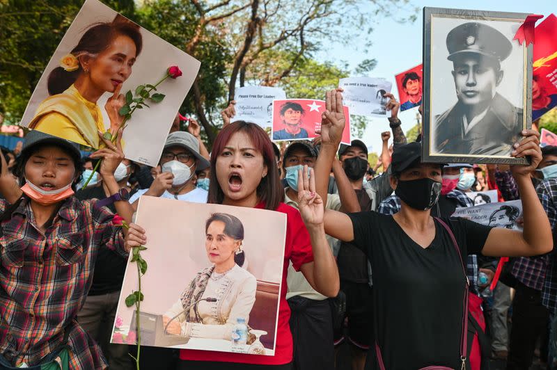 Protest against the military coup in Yangon