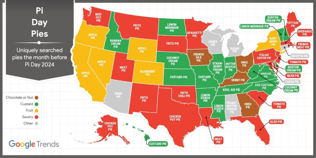 pi day map most searched pies by state 2024
