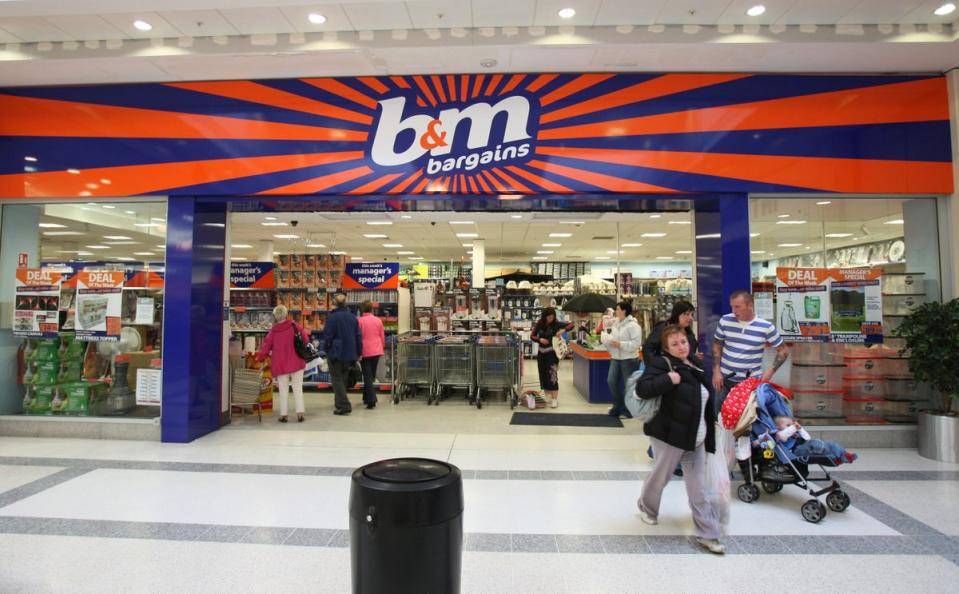 B&M reported a decline in sales after it failed to keep with a pandemic-boosted performance in the previous year (Paul Faith/PA) (PA Archive)