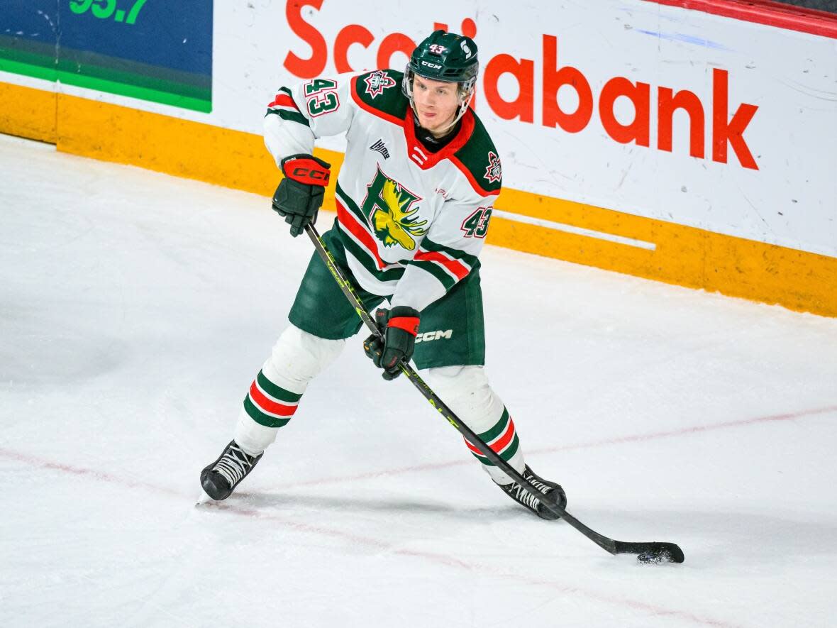 Halifax Mooseheads defenceman Jake Furlong says his team will be ready to go when they face the Moncton Wildcats in game one of their second round playoff series on Friday night. (Trevor MacMillan/Halifax Mooseheads - image credit)