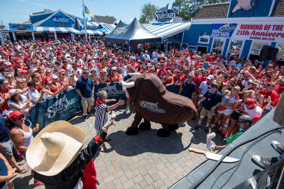 Running of the Bull is held at the Starboard in Dewey Beach on June 25.