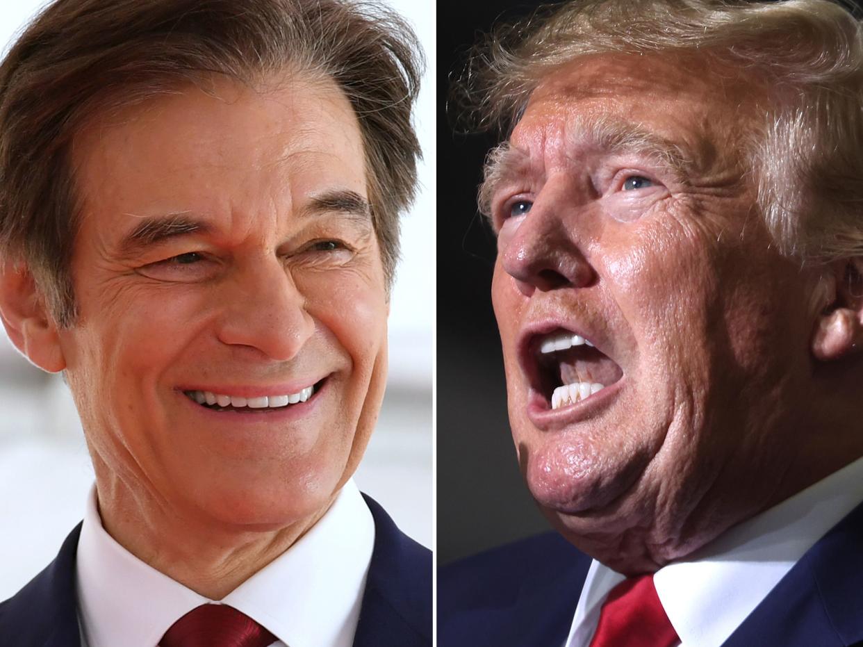 Dr. Mehmet Oz and former President Donald Trump