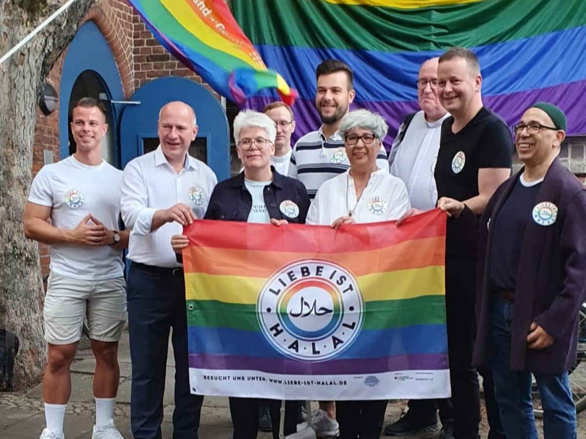 The Ibn Rushd-Goethe Mosque in Berlin have displayed a rainbow flag in support of LGBT+ people for the first time (Ibn Rushd-Goethe Mosque/Facebook)