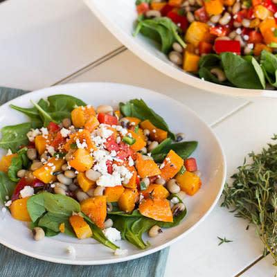 <strong>Get the <a href="http://www.fortmillscliving.com/2012/12/03/recipe-black-eyed-pea-salad-with-roasted-butternut-squash-and-goat-cheese/">Black-Eyed Pea Salad With Roasted Butternut Squash recipe</a> by Fort Mill SC Living</strong>
