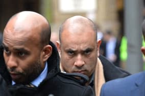 Mohammed Ferdhaus (centre) arrives at  Southwark Crown Court in central London, where he was jailed today for laundering at least half a million pounds from a crash-for-cash insurance scam. PRESS ASSOCIATION Photo. Picture date: Monday February 17, 2014. Ferdhaus admitted benefiting by at least ?500,000 as a result of the scam operated by his brother, Mohammed Samsul Haque. Ferdhaus, 40, of Brentwood, Essex, founded Channel S, a satellite television station for Britain's Bangladeshi community. Between 2005 and 2008 at least 124 claims were made by individuals linked to Motor Alliance, a company run by Haque. See PA story COURTS Ferdhaus. Photo credit should read: John Stillwell/PA Wire