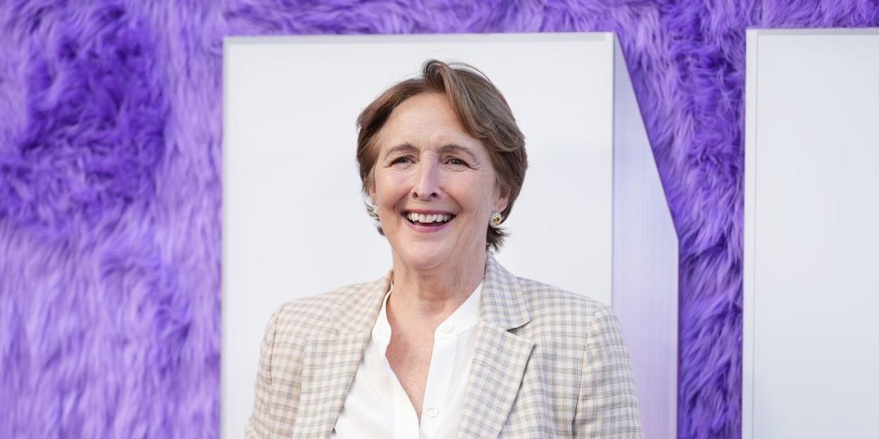 fiona shaw checked suit