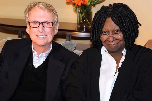 <p>Ida Mae Astute/Disney General Entertainment Content/Getty</p> Host Whoopi Goldberg and guest Mike Nichols on "The View" in 2012.
