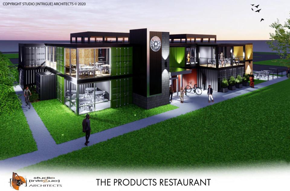 This rendering provided in 2020 shows the restaurant incubator project "The Products" proposed for part of the former Tecumseh Products Co. site in Tecumseh.