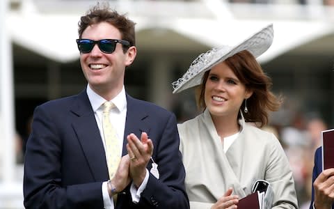 Princess Eugenie and Jack Brooksbank attend the Qatar Goodwood Festival at Goodwood Racecourse on July 30, 2015 in Chichester - Credit:  Tristan Fewings/ Getty Images Europe