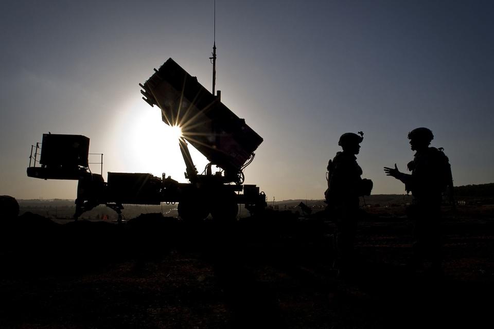 U.S. Soldiers talk after a routine inspection of a Patriot missile battery at a Turkish military base in Gaziantep, Turkey. (Photo: Department of Defense)