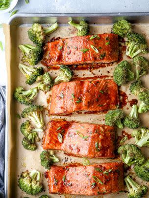 Asian-Glazed Sheet Pan Salmon and Broccoli