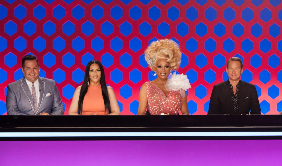 drag show judges sitting on their panel