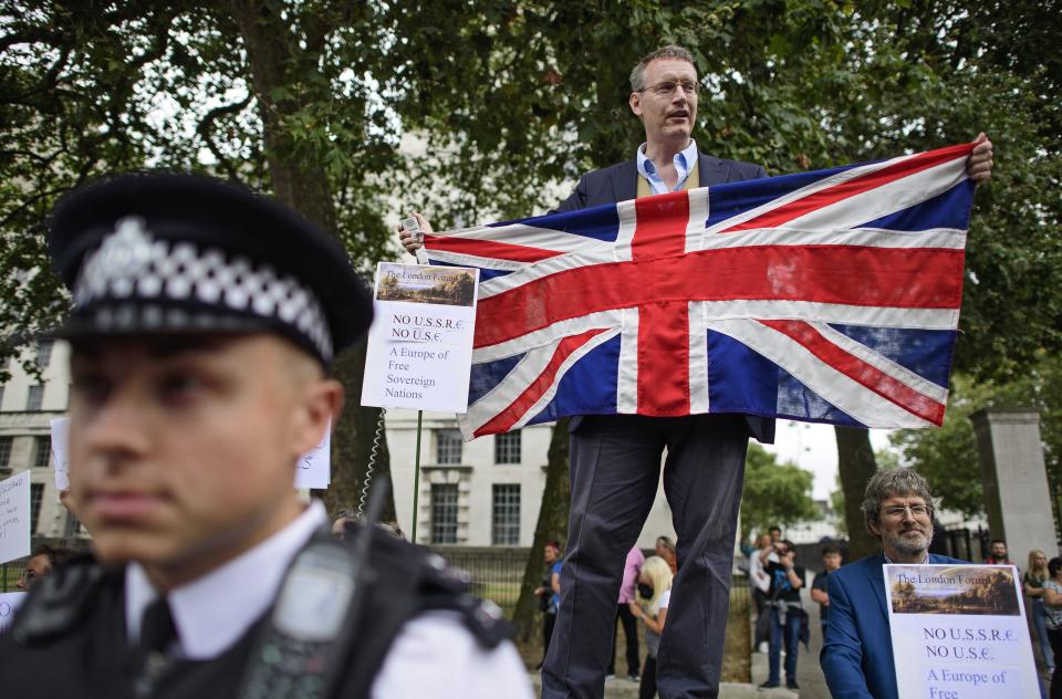 Brexit supporters celebrate following the 2016 vote (Rex)