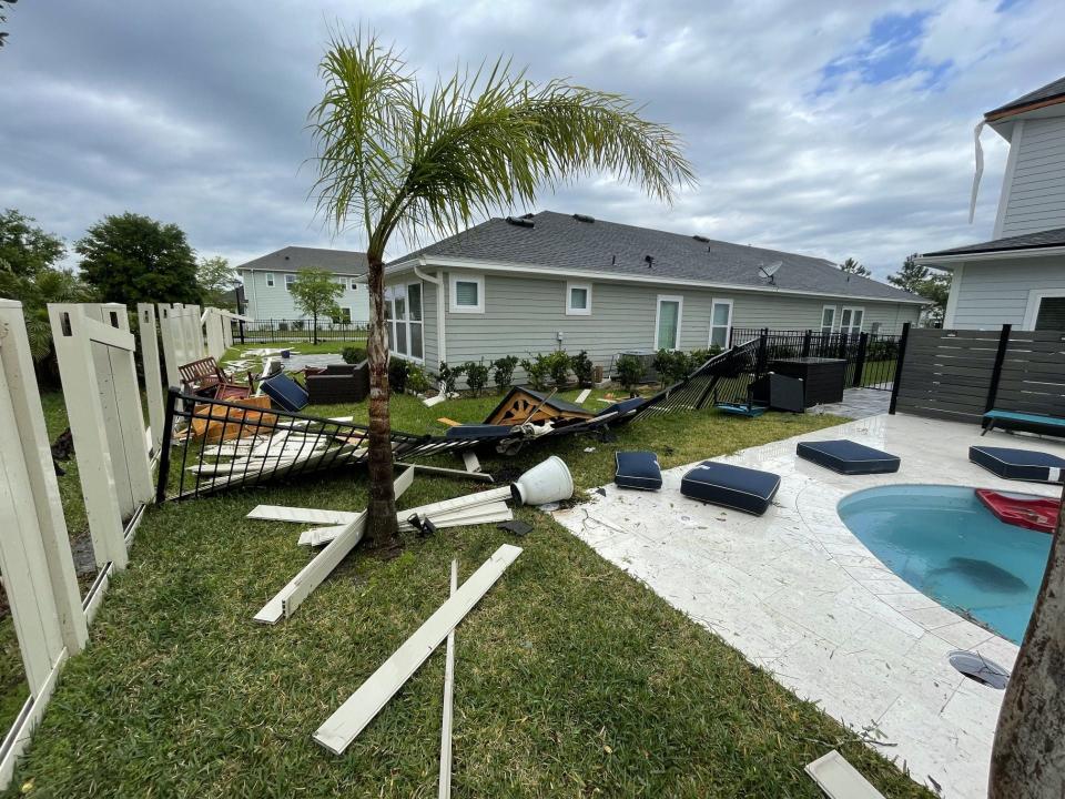 Damage in the Trailmark neighborhood after tornado comes through St. Johns County