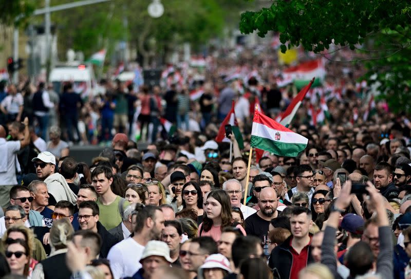 Anti-government protest, in Budapest