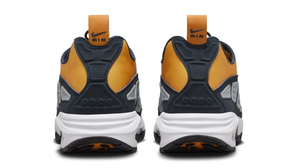 Nike Air SNDR Max ‘Canyon Gold/Deep Ocean-Light Smoke Grey-Speed Yellow-White’ (Heel). Credit: Nike