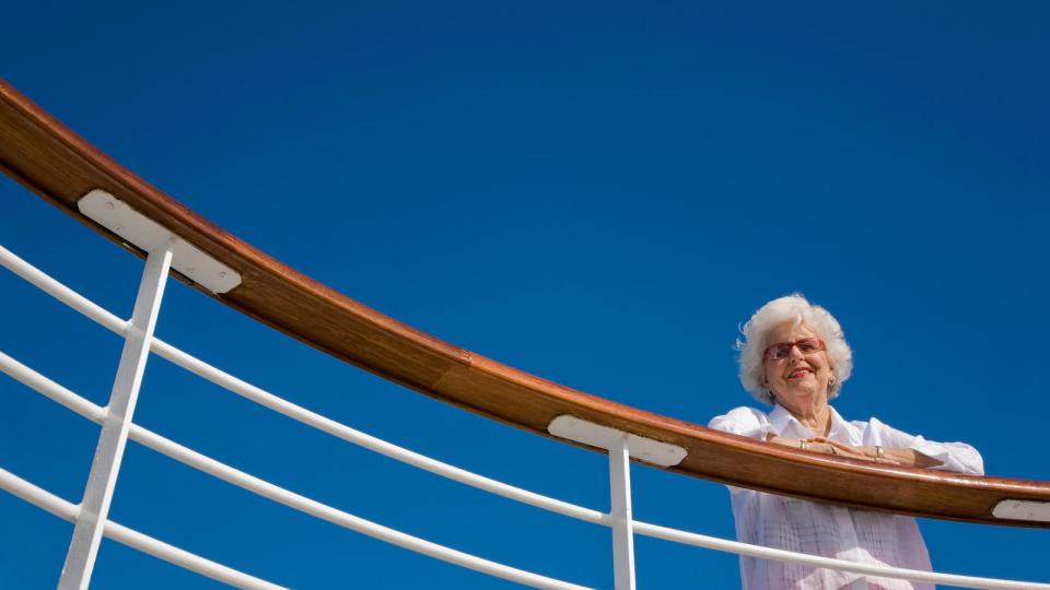 Lady on cruise