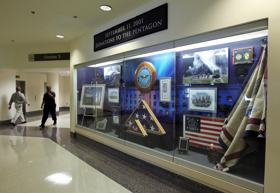 ARLINGTON, VA - JUNE 28: Items that were associated with 9/11 attacks are displayed in a showcase at the Pentagon June 28, 2011 in Arlington, Virginia. This year is the 10th anniversary of the September 11 terrorist attacks, in which 184 people were killed at the Pentagon. (Photo by Alex Wong/Getty Images)