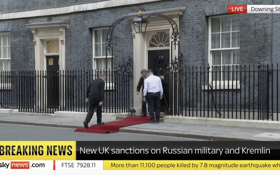 The Ukrainian President is on his way to Downing Street for talks with Rishi Sunak - Sky News