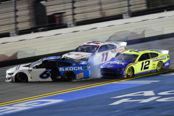 Newman was spun into the wall by the No 12 of Ryan Blaney (Getty)