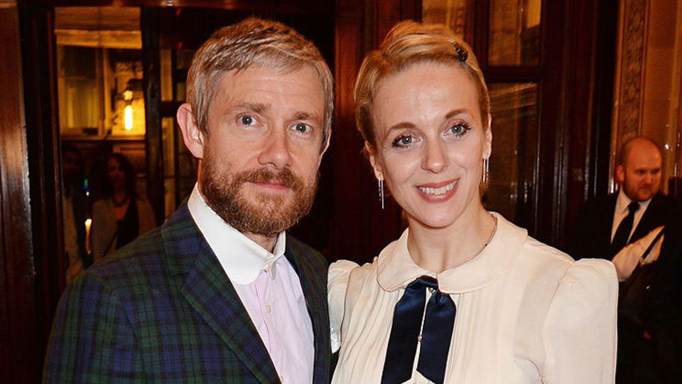 Martin Freeman and Amanda Abbington attend an after party in 2014 