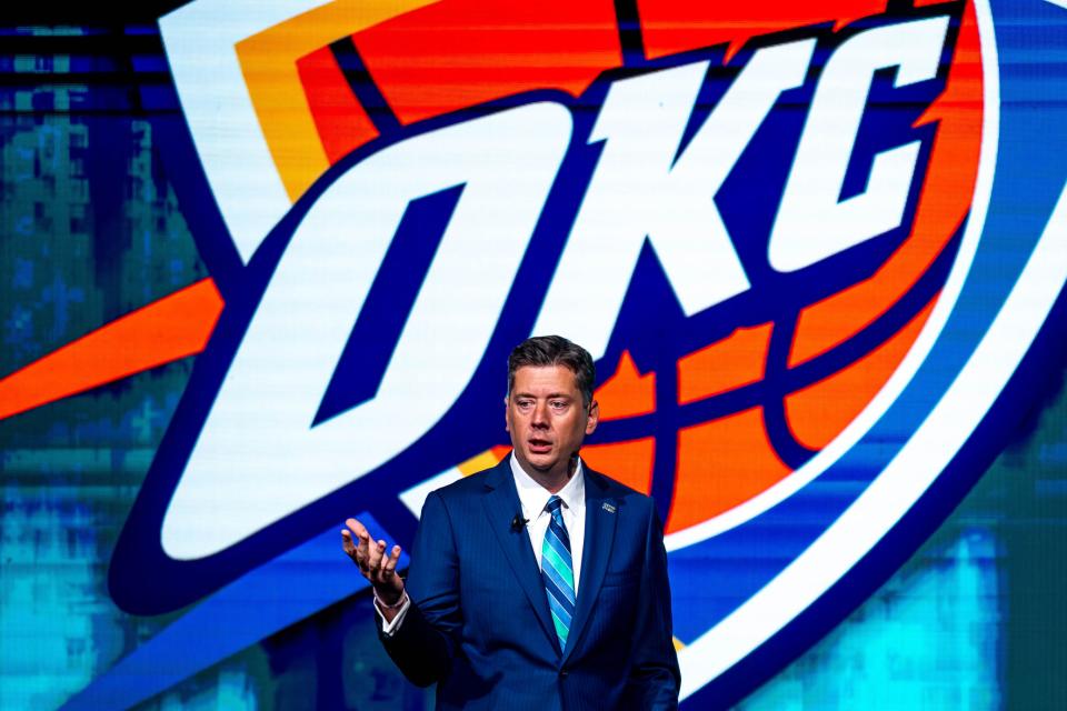 Oklahoma City Mayor David Holt speaks at the State of the City at the Oklahoma City Convention Center on Thursday, July 20, 2023.