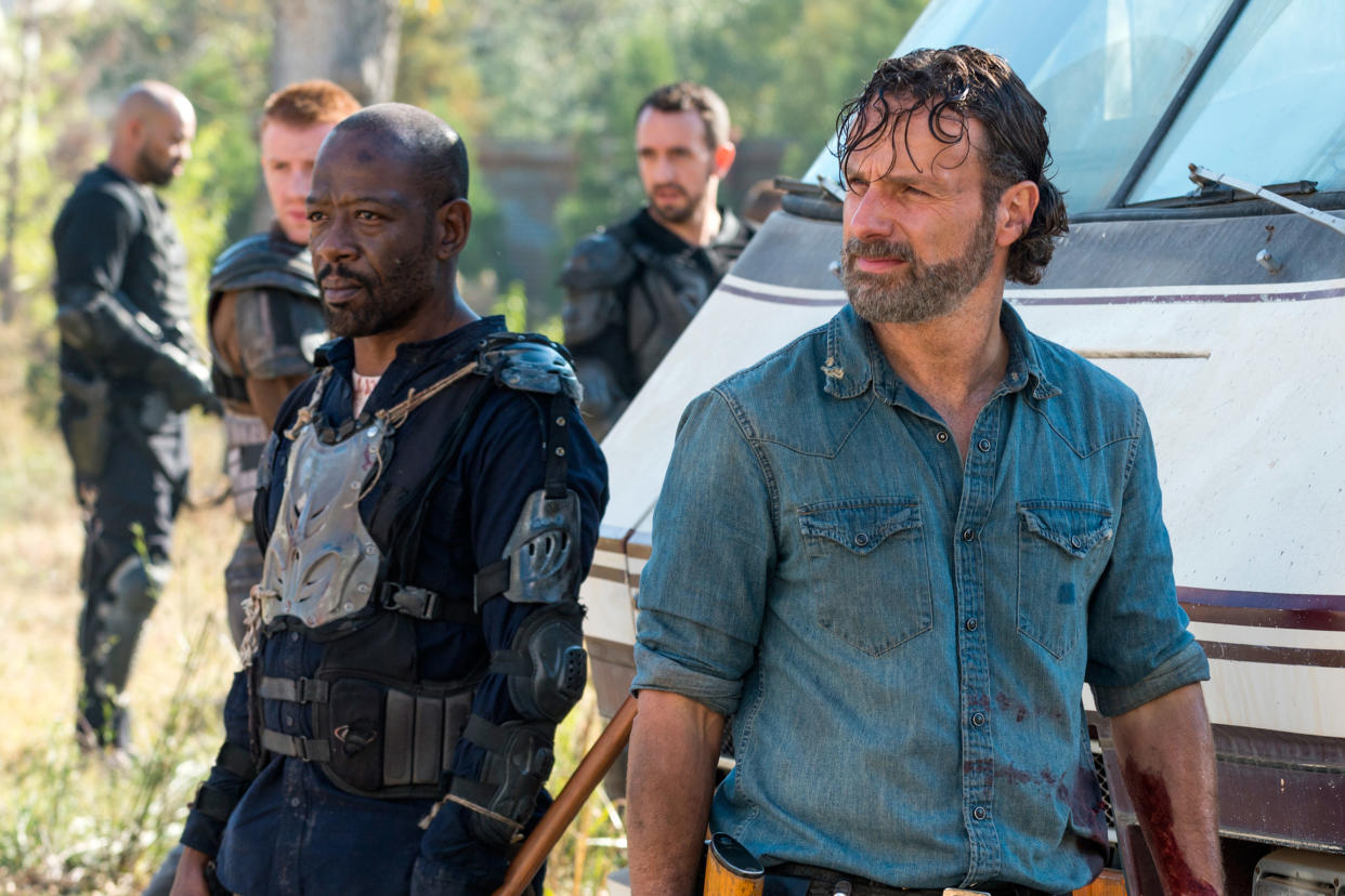 Morgan (Lennie James), left, and Rick (Andrew Lincoln) in <em>The Walking Dead. </em>(Photo: AMC)