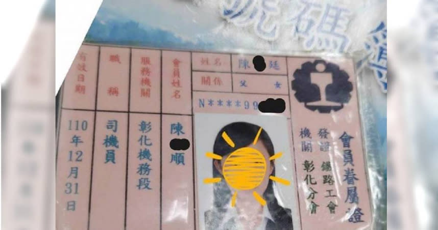 一名網友在臉書社團「台灣便當管理局-附屬鐵路部」分享，指出一名女子拿著過期台鐵眷屬證要搭車，遭攔後竟嗆爸爸是司機，並打給爸爸求救，沒想到號稱是司機員的爸爸竟稱「不讓我女兒搭車，我就不開車」。（圖／翻攝「台灣便當管理局─附屬鐵路部」）