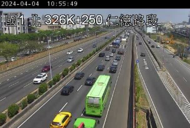 清明連假第一天，國道多路段出現大量車潮。（圖／翻攝自高公局）