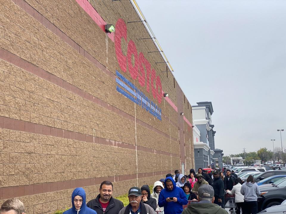 Costco experienced lines that stretched for blocks as shoppers stocked up in the midst of the coronavirus outbreak