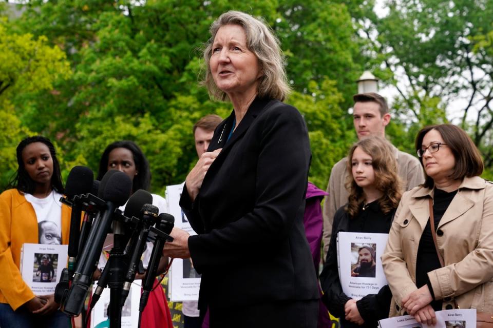 Elizabeth Whelan, sister of US Marine Corps veteran Paul Whelan, has urged President Biden to secure her brother’s release too (AP)