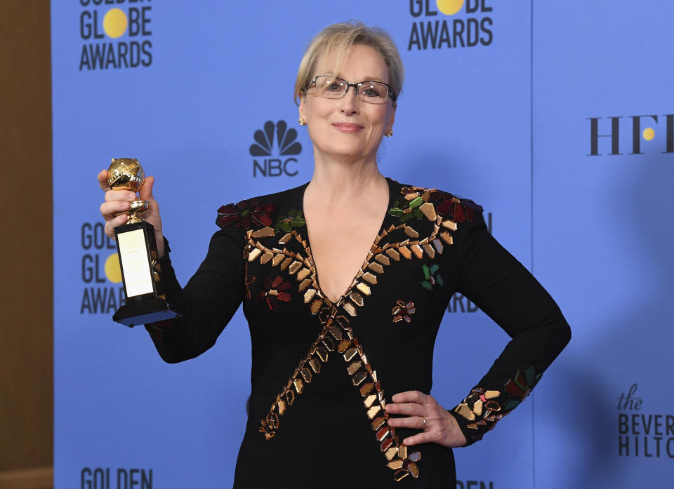 Meryl Streep at the Golden Globes. (Photo: Getty Images)