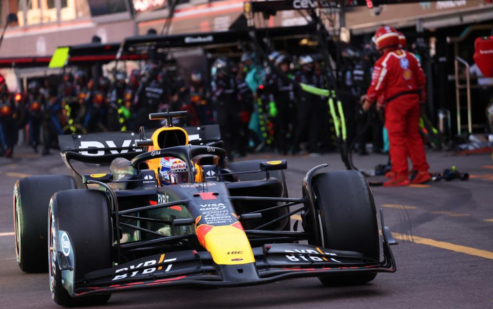 Max Verstappen in the pitlane