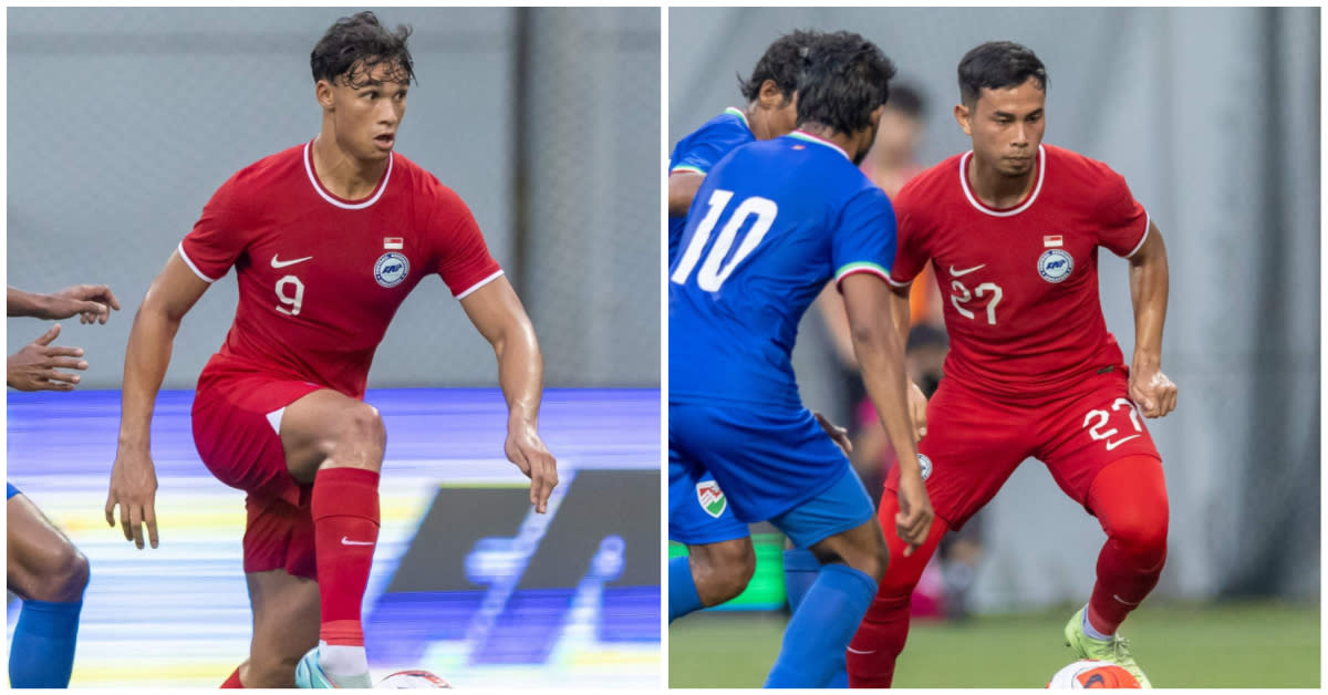 Key Lions players Ikhsan Fandi (left) and Adam Swandi are ruled out of the AFF Mitsubishi Electric Cup after suffering knee injuries on the artificial pitch at Jalan Besar Stadium. (PHOTO: FAS)