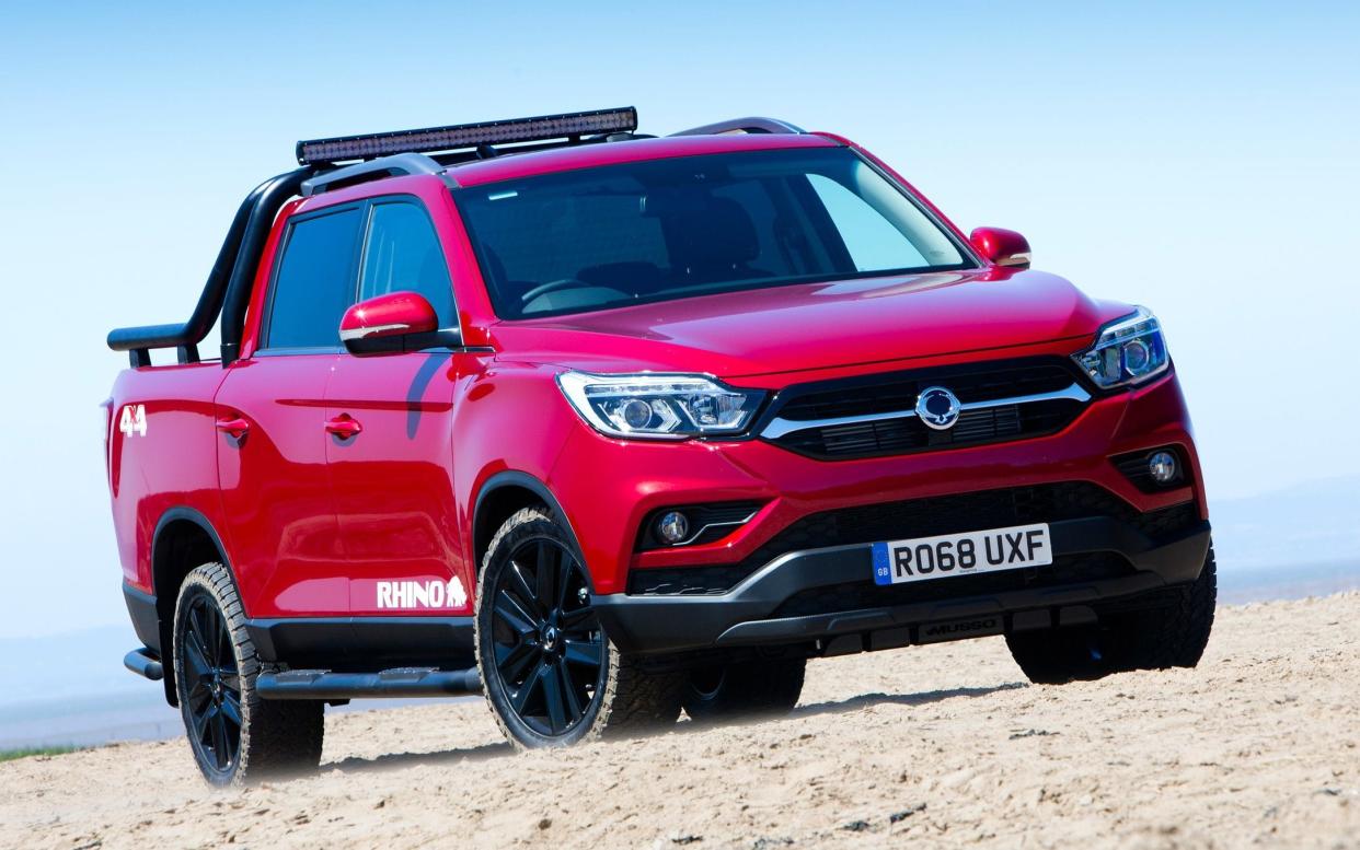 The SsangYong Musso, seen here in range-topping Rhino trim, is a capable and keenly-priced pickup truck