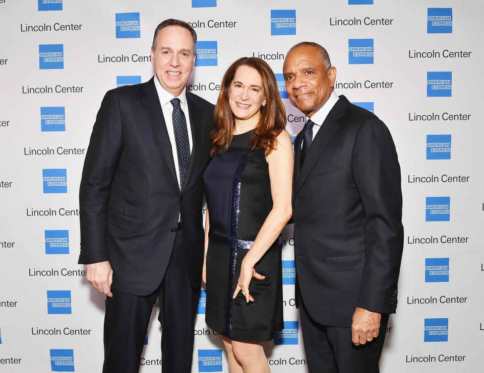 NEW YORK, NY - FEBRUARY 13:  (L-R) Stephen Squeri, Debora L. Spar and Kenneth I. Chenault attends the Winter Gala at Lincoln Center at Alice Tully Hall on February 13, 2018 in New York City.  (Photo by Dia Dipasupil/Getty Images for Lincoln Center)