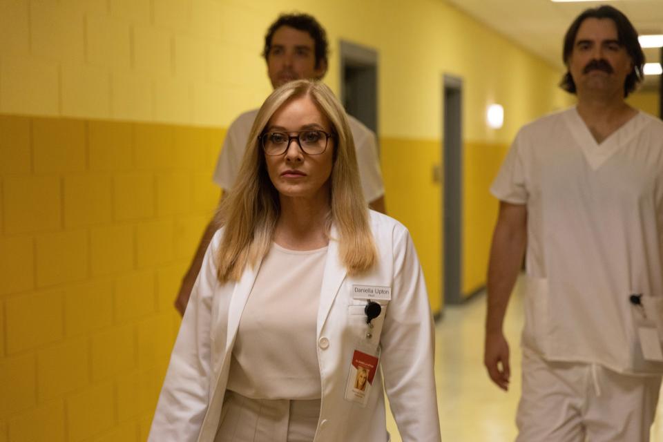 Barbara Crampton stars as a doctor trying to help her colleague with her dangerous patient obsession in the thriller "Suitable Flesh."