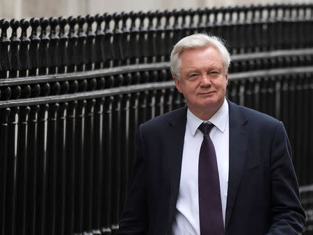 Britain’s Secretary of State for Exiting the European Union David Davis leaves Downing Street, London, December 6, 2017. REUTERS/Toby Melville