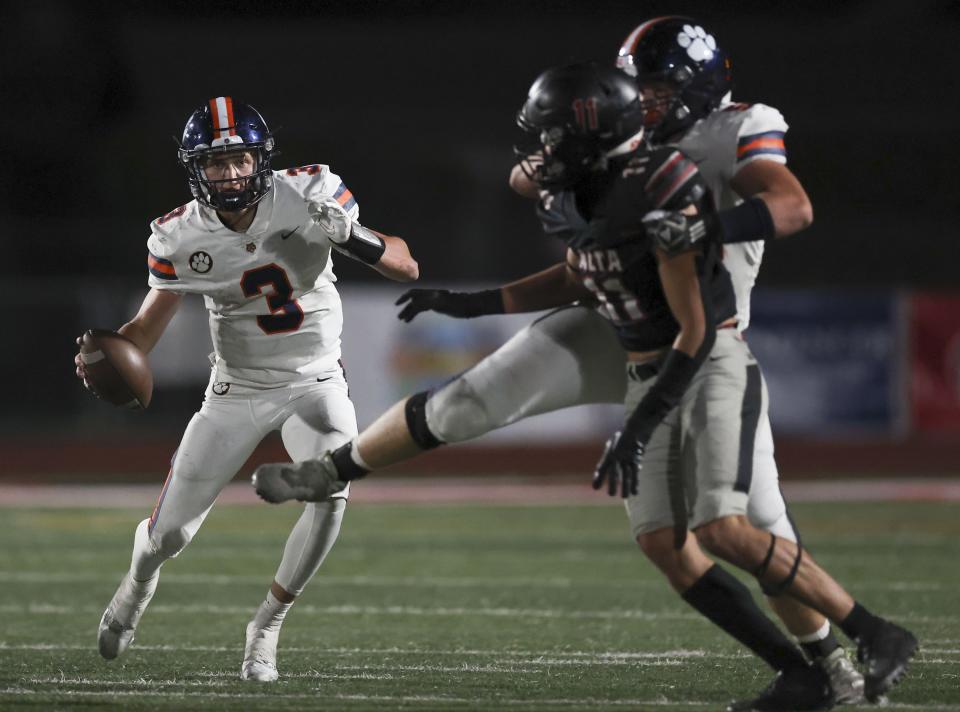 Brighton High School and Alta High School compete in a Week 8 football showdown at Alta High in Sandy on Friday, Sept. 29, 2023. | Laura Seitz, Deseret News